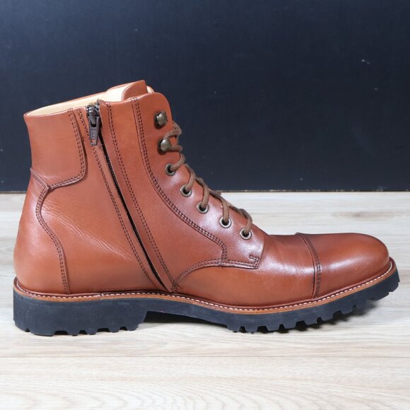 Samuel Hubbard Boots Mens Size 11.5 Brown Leather Cap Toe Side Zip Portugal - Picture 5 of 14